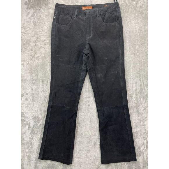 Lee Women's One True Fit‎ Jeans 7/8 Black Leather Lined Straight - Picture 1 of 10